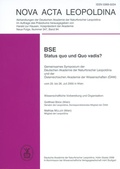 Cover: BSE - Status quo und Quo vadis? - Wissenschaftliche Verlagsgesellschaft