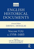 Cover: English Historical Documents 1558-1603 - Routledge