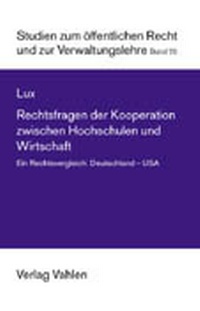 Abbildung von: Rechtsfragen der Kooperation zwischen Hochschulen und Wirtschaft - Vahlen