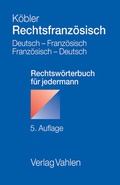 Cover: Rechtsfranz&ouml;sisch - Vahlen