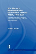 Cover: War Memory, Nationalism and Education in Postwar Japan - Routledge