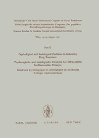 Abbildung von: International Congress on Mental Retardation. Proceedings of the... / Psychological and Sociological Problems in Imbecility - Karger, S