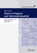 Cover: Work in Progress und Werkindividualit&auml;t - Schott Music