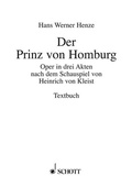 Cover: Der Prinz von Homburg - Schott Music