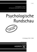 Cover: Psychologische Rundschau - Hogrefe