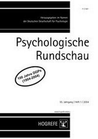 Enlarge image Cover: Psychologische Rundschau - Hogrefe