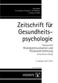 Cover: Zeitschrift f&uuml;r Gesundheitspsychologie - Hogrefe