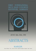 Cover: International Skull Base Congress, (1st), Hannover, June 1992 - Karger, S