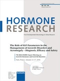 Cover: The Role of IGF Parameters in the Management of Growth Disorders and Acromegaly - Diagnosis, Efficacy and Safety - Karger, S