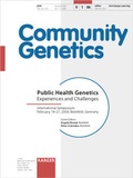 Cover: Public Health Genetics - Karger, S