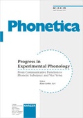 Cover: Progress in Experimental Phonology - Karger, S