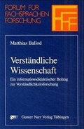 Cover: Verst&auml;ndliche Wissenschaft - Narr Francke Attempto