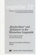 Cover: 'Beschreiben'und 'Erkl&auml;ren'in der klinischen Linguistik - Narr Francke Attempto