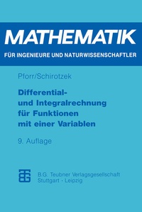 Enlarge image Cover: Differential- und Integralrechnung für Funktionen mit einer Variablen - Vieweg+Teubner Verlag