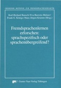 Cover: Fremdsprachenlernen erforschen: sprachspezifisch oder sprachen&uuml;bergreifend? - Narr Francke Attempto