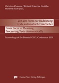 Cover: Von der Form zur Bedeutung: Texte automatisch verarbeiten / From Form to Meaning: Processing Texts Automatically - Narr Francke Attempto