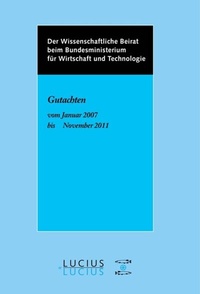 Abbildung von: Der Wissenschaftliche Beirat beim Bundesministerium für Wirtschaft - Gutachten - De Gruyter Oldenbourg