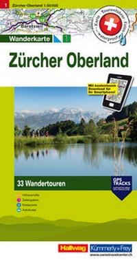 Abbildung von: Kümmerly+Frey Wandertourenkarte 1 Zürcher Oberland 1:50.000 - Hallwag Kümmerly+Frey