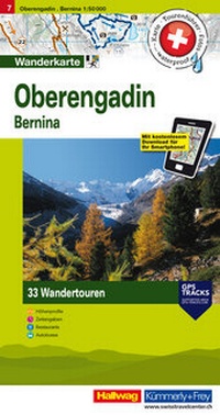 Abbildung von: Oberengadin, Bernina Touren-Wanderkarte Nr. 7 - Hallwag