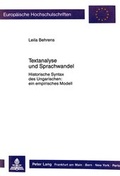 Cover: Textanalyse und Sprachwandel - Peter Lang Verlag