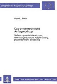 Abbildung von: Das umweltrechtliche Auflagenprinzip - Peter Lang Verlag