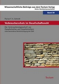 Abbildung von: Verbraucherschutz im Gesellschaftsrecht - Tectum Wissenschaftsverlag