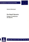 Cover: Der Begriff Sprache - Peter Lang Verlag