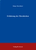 Cover: Erfahrung des Moralischen - Kovac, Dr. Verlag