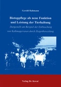 Cover: Biotoppflege als neue Funktion und Leistung der Tierhaltung - Kovac, Dr. Verlag