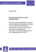 Cover: Mesokorporatismus in den Niederlanden - Peter Lang Verlag