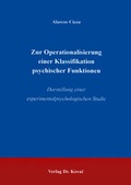 Bild: Zur Operationalisierung einer Klassifikation psychischer Funktionen - Kovac, Dr. Verlag