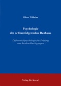 Cover: Psychologie des schlussfolgernden Denkens - Kovac, Dr. Verlag