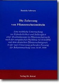 Bild: Die Zulassung von Pflanzenschutzmitteln - Kovac, Dr. Verlag