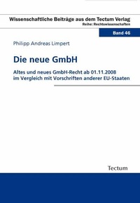 Abbildung von: Die neue GmbH - Tectum Wissenschaftsverlag