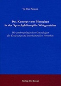 Cover: Das Konzept vom Menschen in der Sprachphilosophie Wittgensteins - Kovac, Dr. Verlag