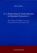 Cover: A. A. Sachovskoj als Vaudevilleautor im Russland Aleksandrs I. - Kovac, Dr. Verlag