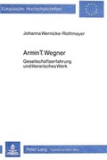 Cover: Armin T. Wegner - Peter Lang Verlag