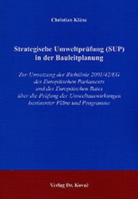 Abbildung von: Strategische Umweltprüfung (SUP) in der Bauleitplanung - Kovac, Dr. Verlag