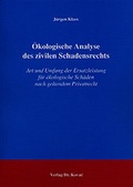 Bild: Ökologische Analyse des zivilen Schadensrechts - Kovac, Dr. Verlag