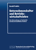 Cover: Unternehmenskultur und Betriebswirtschaftslehre - Deutscher Universit&auml;tsverlag