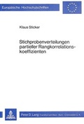 Cover: Stichprobenverteilungen partieller Rangkorrelationskoeffizienten - Peter Lang Verlag
