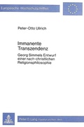 Cover: Immanente Transzendenz - Peter Lang Verlag