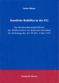 Cover: Staatliche Beihilfen in der EG - Kovac, Dr. Verlag