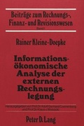 Cover: Informations&ouml;konomische Analyse der externen Rechnungslegung - Peter Lang Verlag