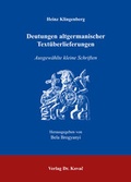 Cover: Heinz Klingenberg. Deutungen altgermanischer Text&uuml;berlieferungen - Kovac, Dr. Verlag
