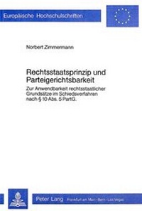 Abbildung von: Rechtsstaatsprinzip und Parteigerichtsbarkeit - Peter Lang Verlag