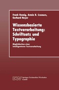 Cover: Wissensbasierte Textverarbeitung: Schriftsatz und Typographie - Deutscher Universit&auml;tsverlag