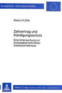 Abbildung von: Zeitvertrag und Kündigungsschutz - Peter Lang Verlag