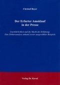 Cover: Der Erfurter Amoklauf in der Presse - Kovac, Dr. Verlag