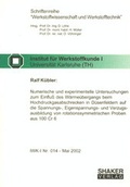 Cover: Numerische und experimentelle Untersuchungen zum Einflu&szlig; des W&auml;rme&uuml;bergangs beim Hochdruckgasabschrecken in D&uuml;senfeldern auf die Spannungs-, Eigenspannungs- und Verzugsausbildung von rotationssymmetrischen Proben aus 100 Cr 6 - Shaker